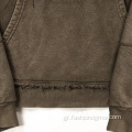 Ανδρική βαμβακερή vintage πλύσιμο κουκούλες πουλόβερ πουλόβερ